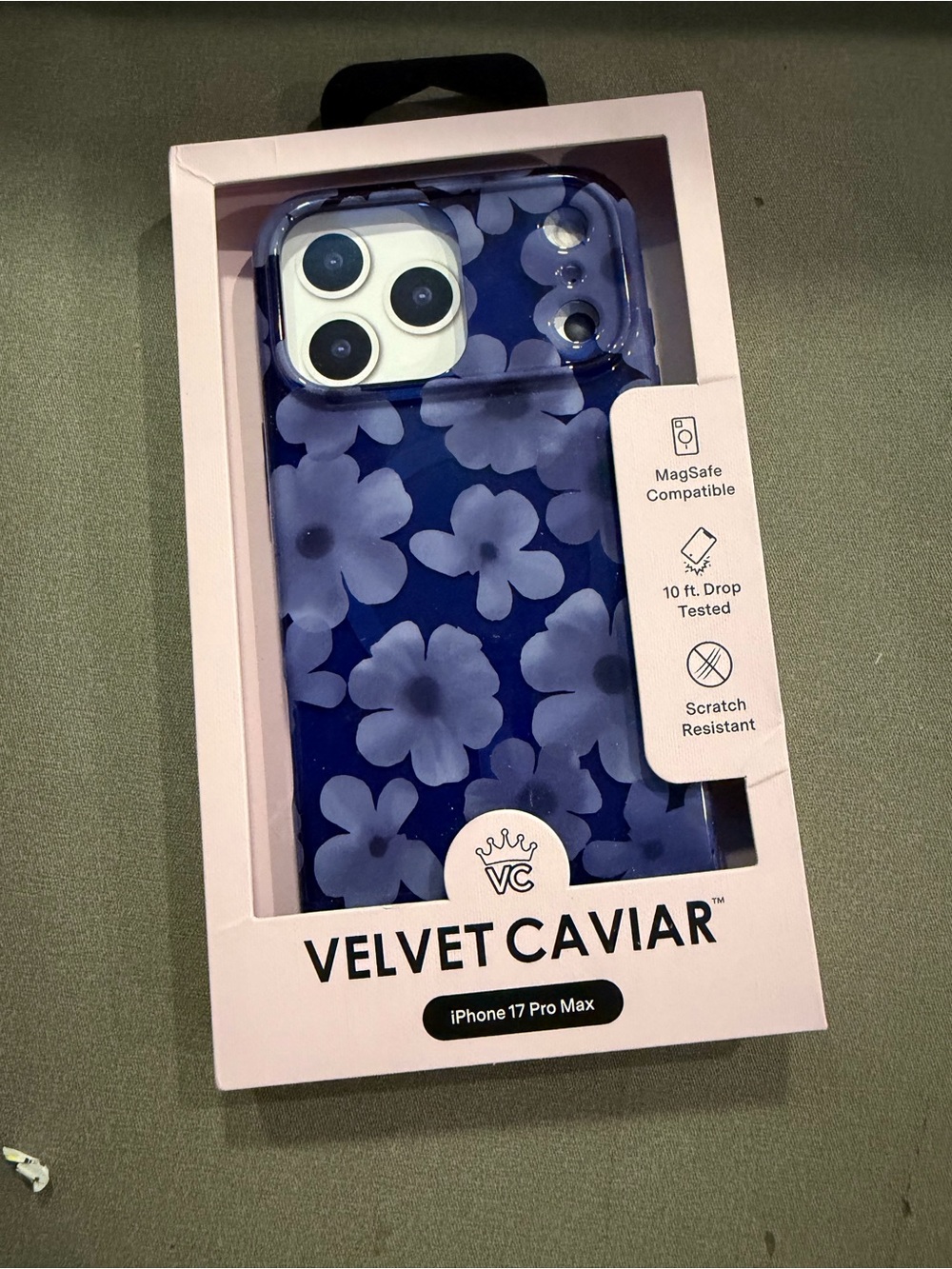 Velvet Caviar Navy Blue Floral iPhone 17 Pro Max Case - MagSafe